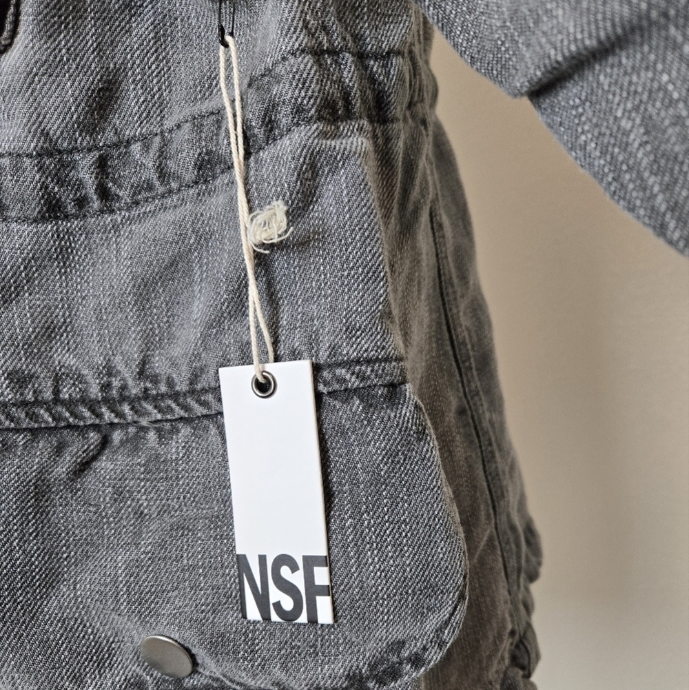 NSF Joli Jacket Size XS Linen Lyocell Blend NWT Utility Grunge Burn Cargo - Picture 16 of 16